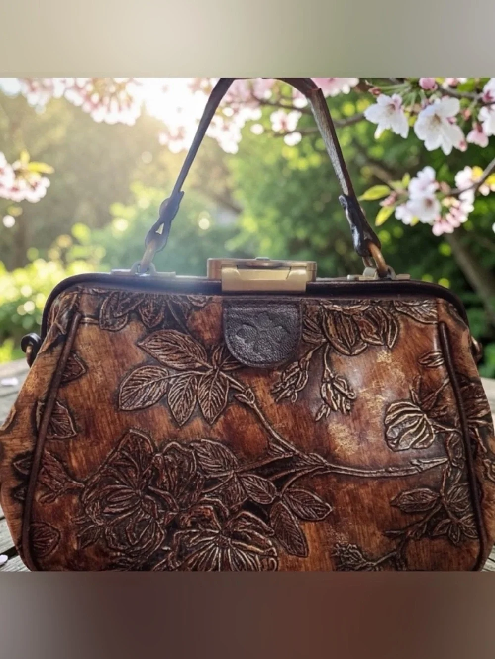 Patricia Nash GRACCI embossed leather top handle bag